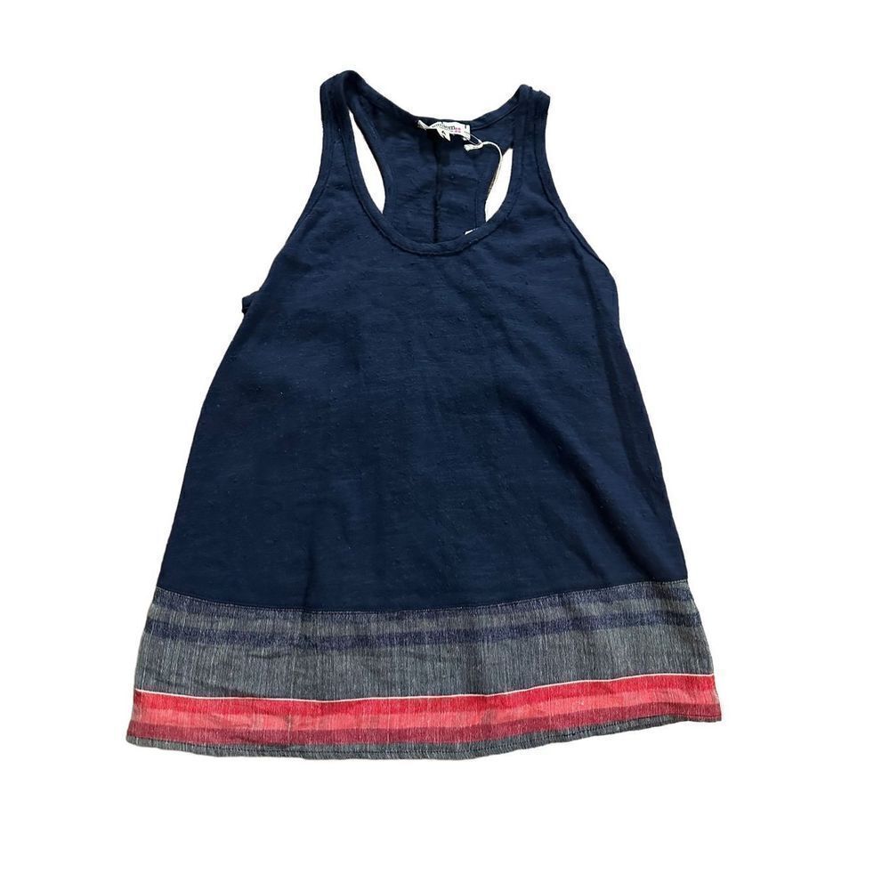 Lemlem Rita Tank‎ Navy Blue NEW small lagenlook boho